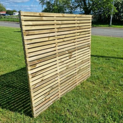 Double Sided Slatted Fence Panel - Park Timber